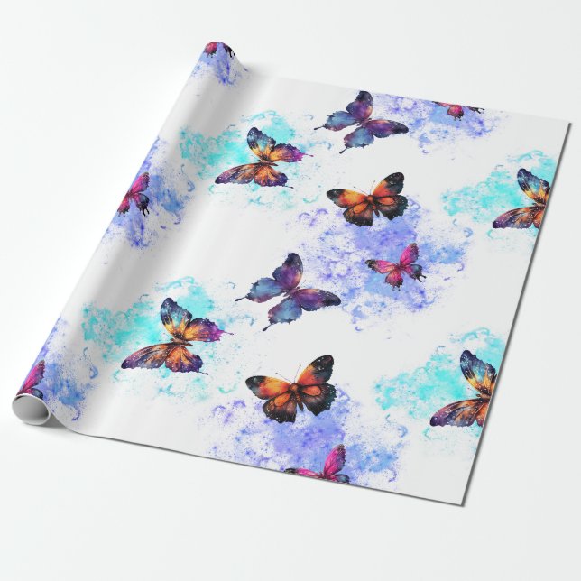 Butterfly galaxy white presentpapper (Utrullad)