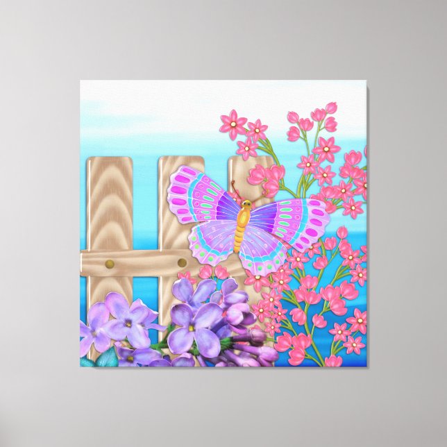 Butterfly Garden 3D Whimsey Canvastryck (Framsida)