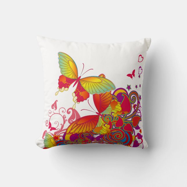 Butterfly Garden ArtDeco American MoJo Pillow Kudde (Framsida)