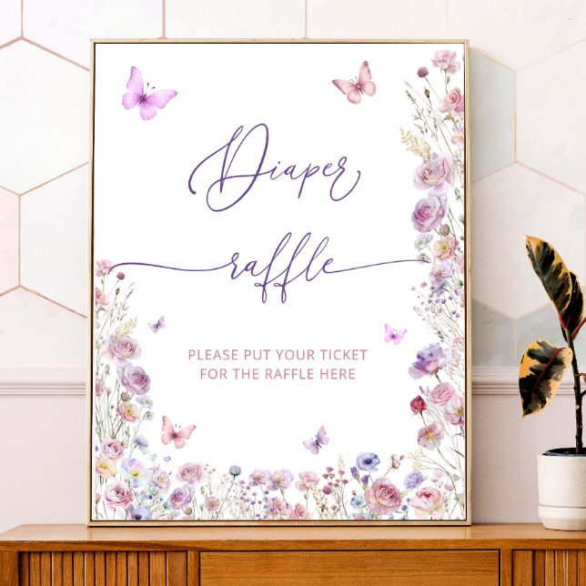 Butterfly Garden Baby Shower Diaper Raffle Poster (Skapare uppladdad)