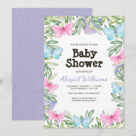 Butterfly Garden Baby Shower Inbjudningar