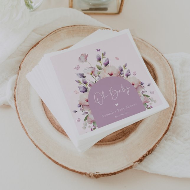 Butterfly Garden Baby Shower Pappersservett (Skapare uppladdad)