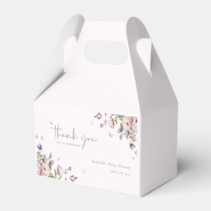 Butterfly Garden Blommigt Baby Shower Tack Presentaskar