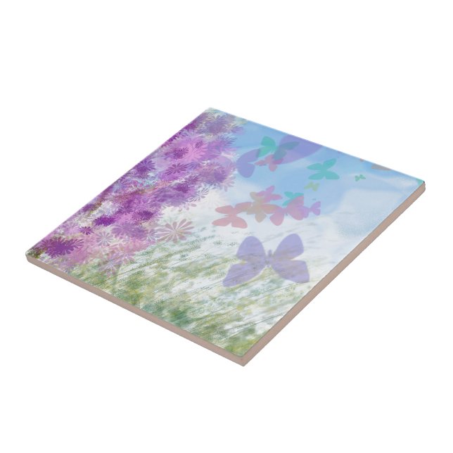Butterfly Garden Decorative Tile Kakelplatta (Sidan)
