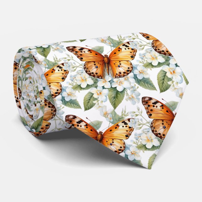 Butterfly Garden Elegant Mönster Neck Tie Slips (Rullad)