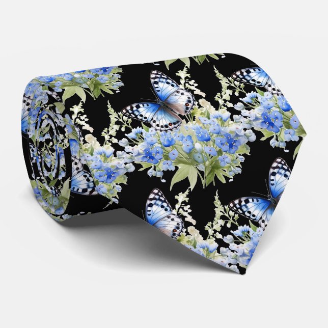 Butterfly Garden Elegant Mönster Neck Tie Slips (Rullad)