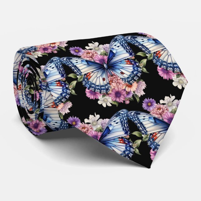 Butterfly Garden Elegant Mönster Neck Tie Slips (Rullad)