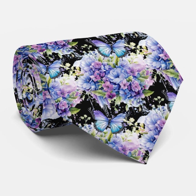 Butterfly Garden Elegant Mönster Neck Tie Slips (Rullad)
