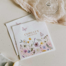 Butterfly Garden Girl Baby Shower Pappersservett