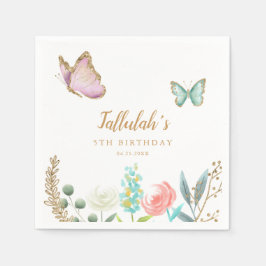 Butterfly Garden Girl Födelsedagsfest Pappersservett