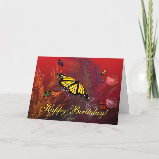 Butterfly Garden - Grattis på födelsedagen! Kort (Framsida)