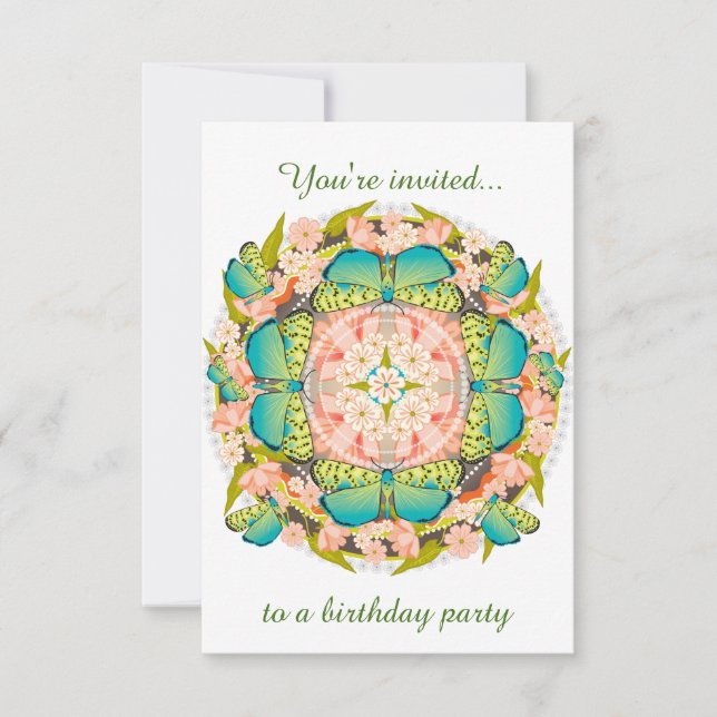 Butterfly Garden Inbjudningar (Framsida)