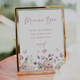 Butterfly Garden Mimosa Pub Sign Poster