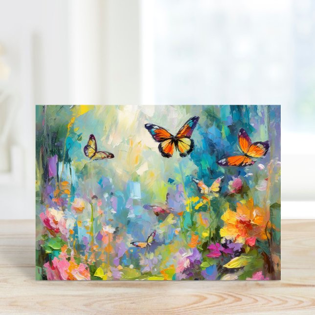 Butterfly Garden Modern Abstrakt Painting Kort (Skapare uppladdad)