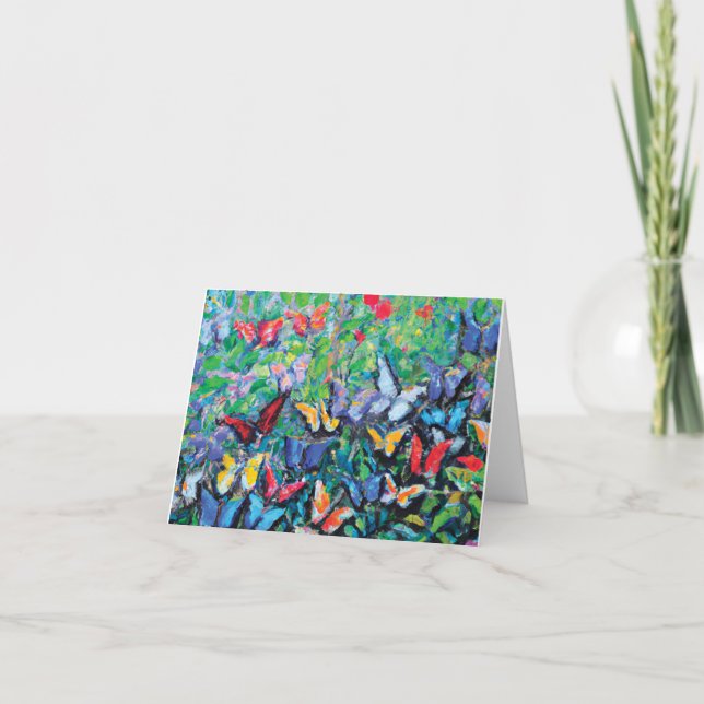 Butterfly Garden Note Card Tack Kort (Framsida)