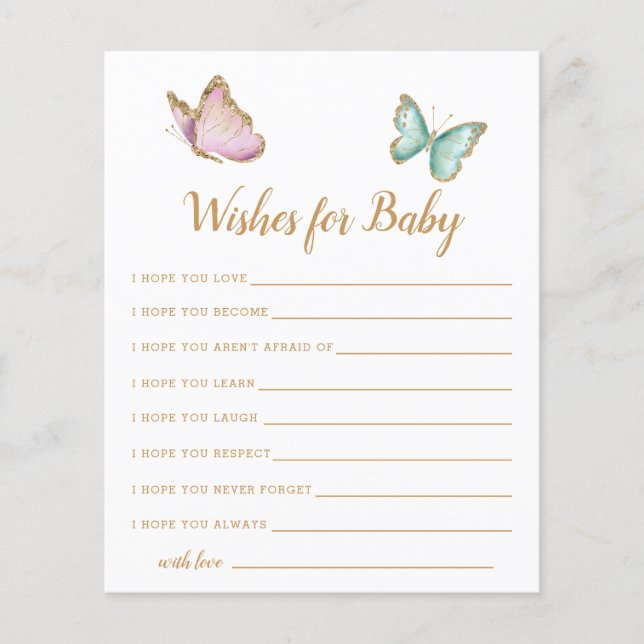 Butterfly Garden Önskemål för Baby Card (Framsida)