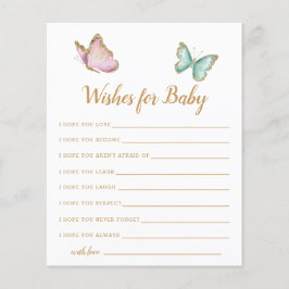 Butterfly Garden Önskemål för Baby Card