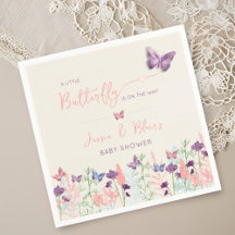 Butterfly Garden Pastel Wildblomme Baby Shower