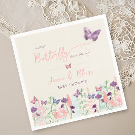 Butterfly Garden Pastel Wildblomme Baby Shower Pappersservett