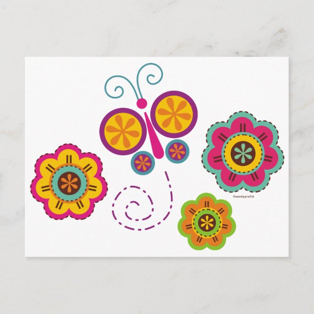 Butterfly Garden Postcards Vykort (Framsida)