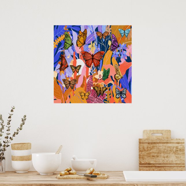 Butterfly Garden Poster (Kök)
