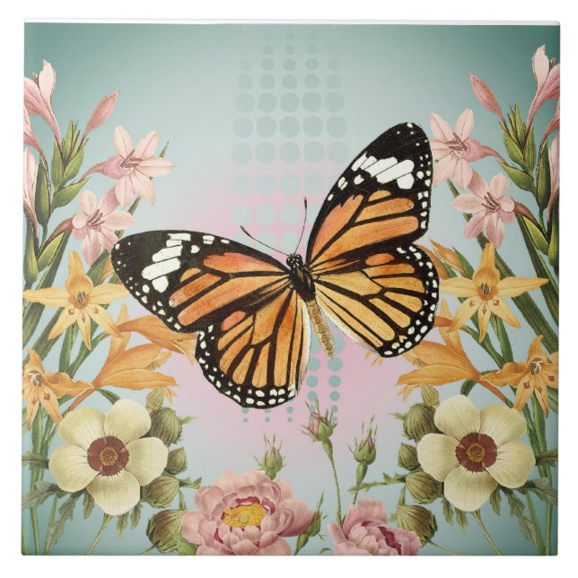 Butterfly Garden-tile Kakelplatta (Framsidan)