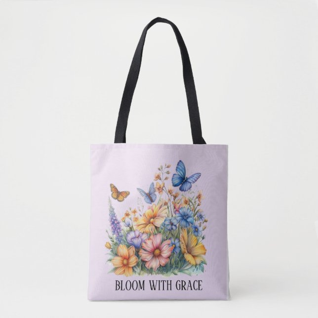 Butterfly Garden: Tote Bag Tygkasse (Framsida)