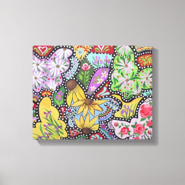 Butterfly Garden Wrapped Canvas (Framsida)