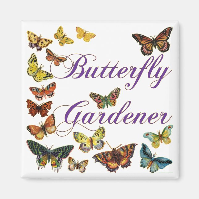 Butterfly Gardener Sstickning Magnet (Framsidan)