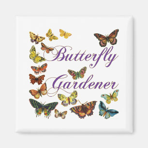 Butterfly Gardener Sstickning Magnet
