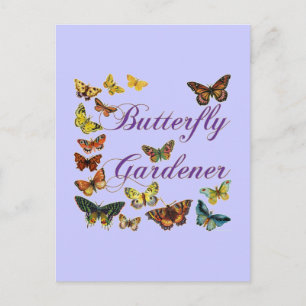 Butterfly Gardener Sstickning Vykort