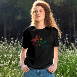 Butterfly gay pride lgbt regnbåge, färglös flagga t shirt