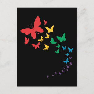Butterfly gay pride lgbt regnbåge, färglös flagga vykort