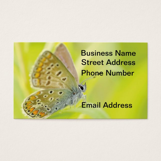 Butterfly Gazing Business Card Visitkort (Framsidan)