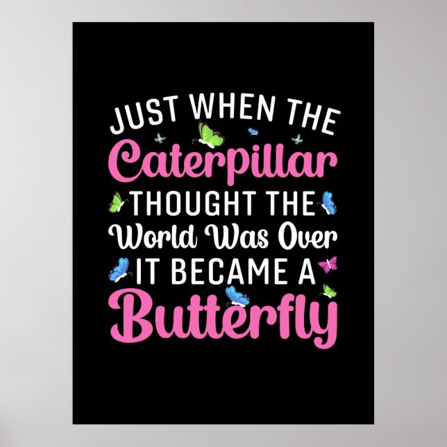 Butterfly Gift | Den blev en fjäril Poster (Framsidan)