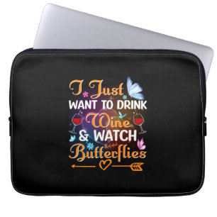 Butterfly Gift Drink Vin Watch Butterflies Laptop Fodral