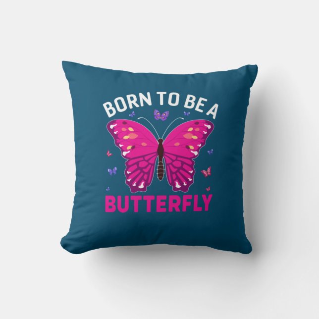 Butterfly Gift | Född i fjäril Kudde (Framsida)