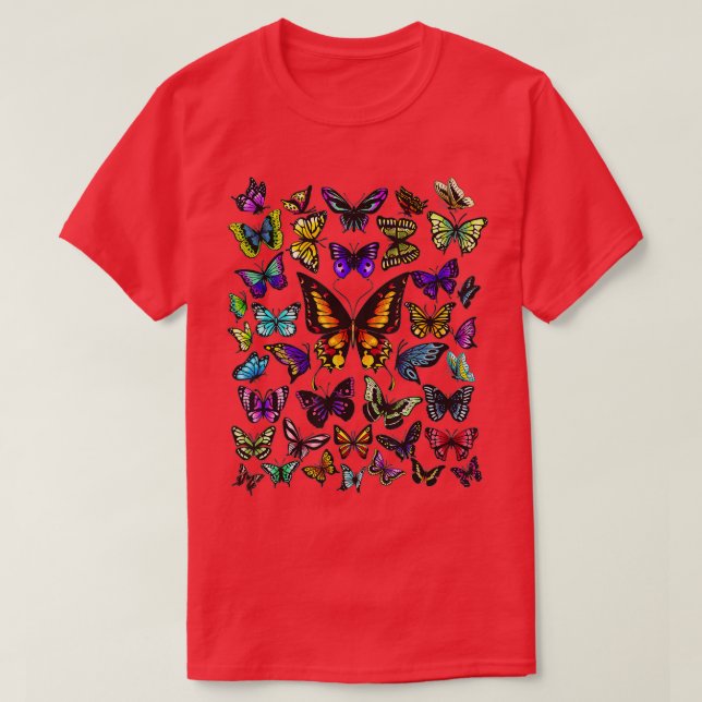 Butterfly Gift För manar Women Kids Butterfly Älsk T Shirt (Design framsida)