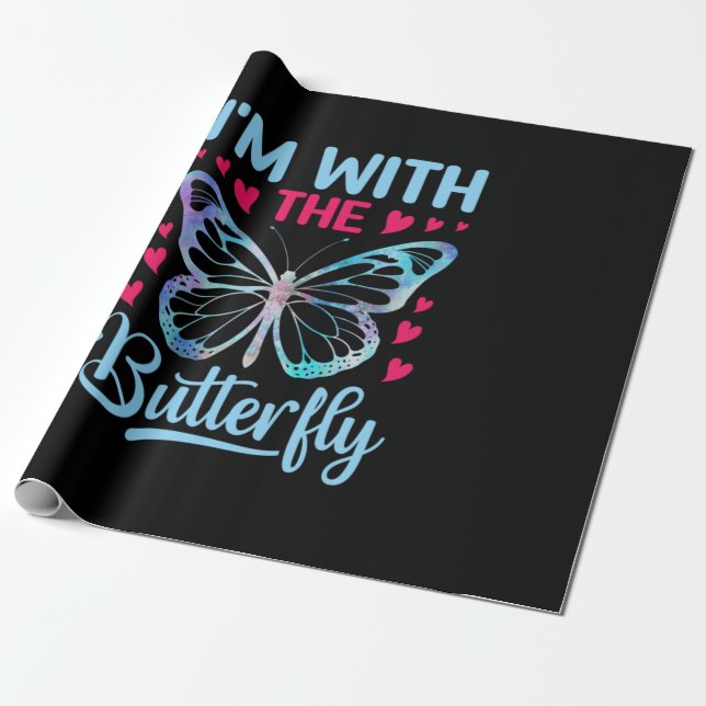 Butterfly Gift | Jag är med fjärilen Presentpapper (Utrullad)