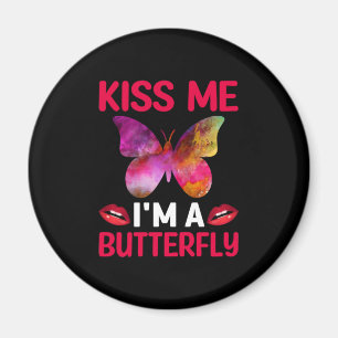 Butterfly Gift Kiss Jag är en fjäril Magnet