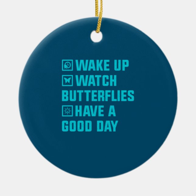 Butterfly Gift | Vakna vad fjäril Julgransprydnad Keramik (Framsidan)