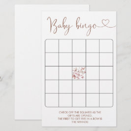 Butterfly Girl Baby Shower Bingo Game