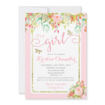 Butterfly Girl Blommigt Garden Polkadot Baby Showe