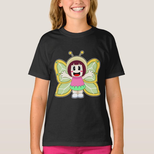 Butterfly Girl Costume T Shirt (Framsida)