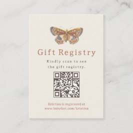 Butterfly Girl Gift Registry Baby Shower Tilläggskort