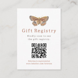 Butterfly Girl Gift Registry Baby Shower Tilläggskort