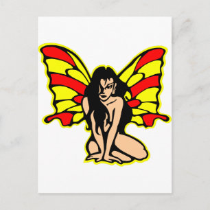 Butterfly Girl Tattoo Vykort