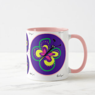 Butterfly Glad helg Tack för er kaffe Mugg