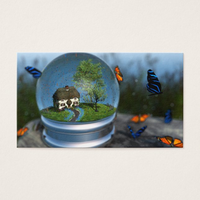 Butterfly Globe Bokmärken Visitkort (Framsidan)