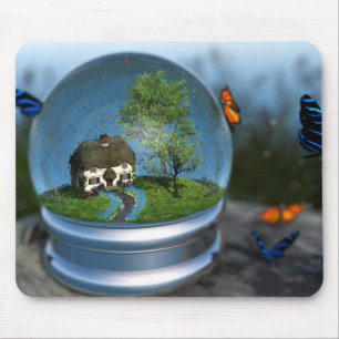 Butterfly Globe Mousepad Musmatta